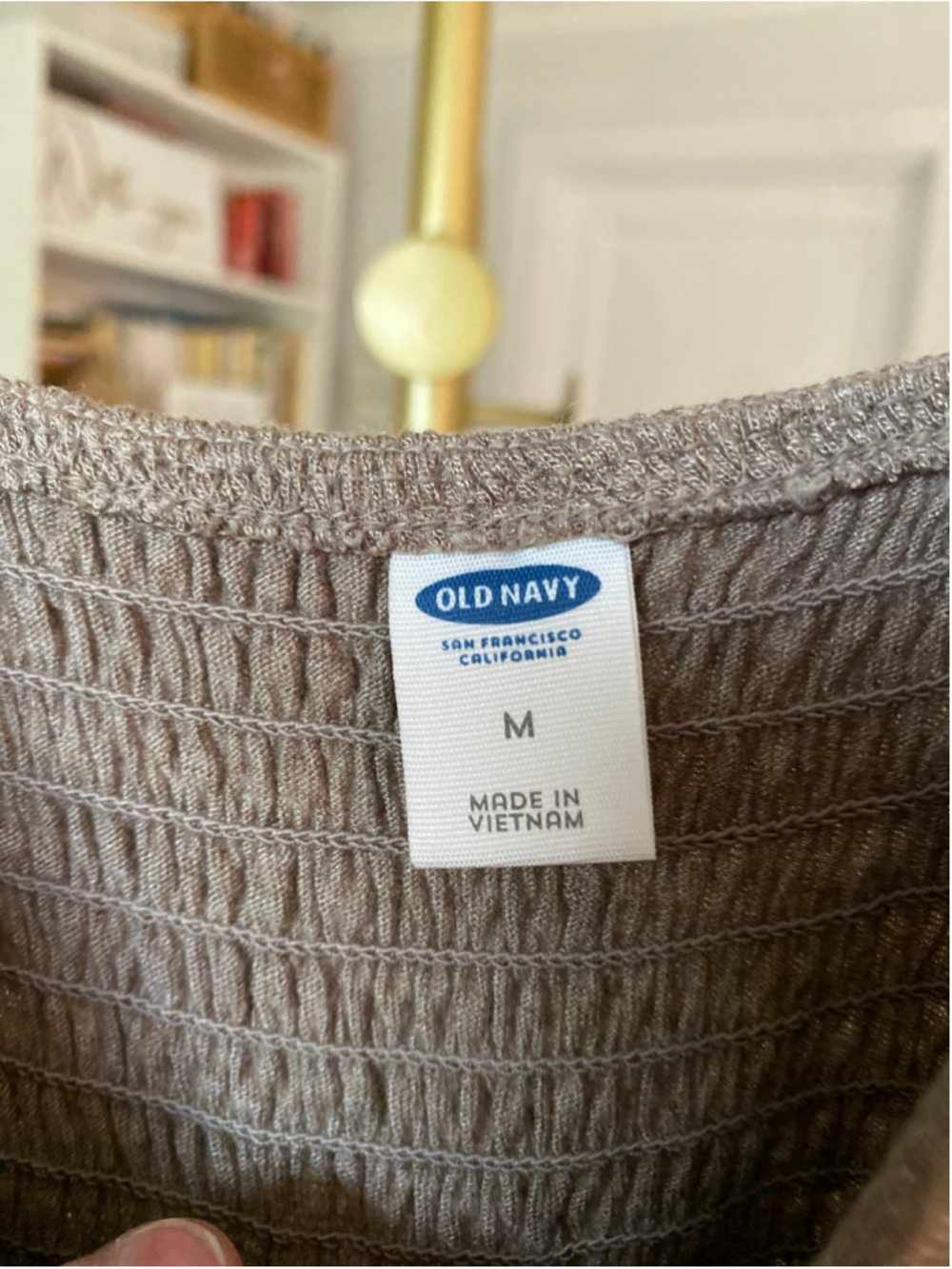 Old Navy Modal Maxi Dress Smocked Waist Boho Taupe M Quiet Luxury Parisian Beach - Picture 5 of 7